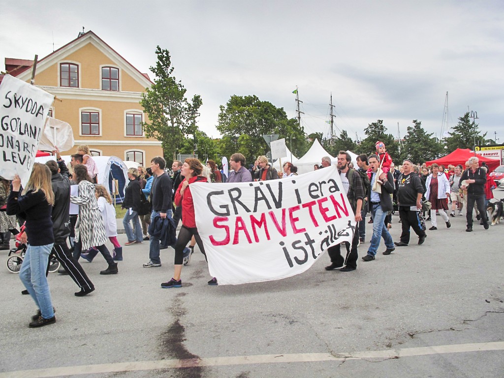 Demonstration för Ojnare under Almedalsveckan 2014