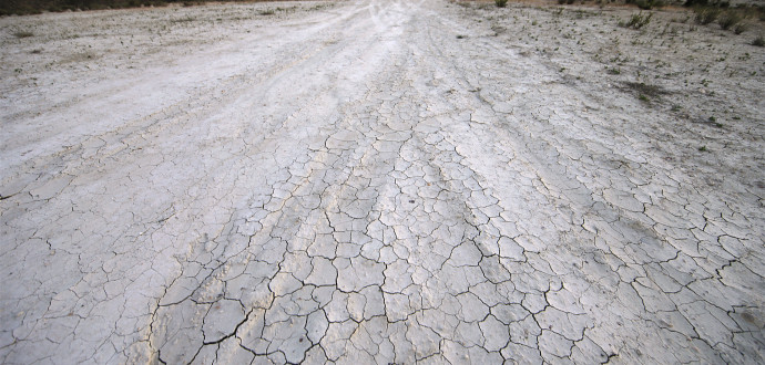 Torr jord på ett jordbruk i Murcia , Spania. Foto: Vidar Ruud/NTB scanpix/TT.