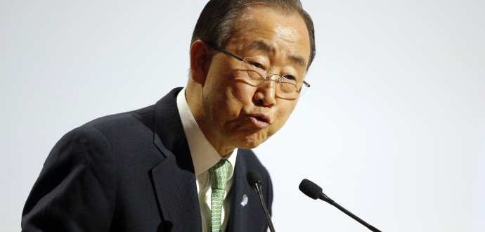 FNs generalsekreterare Ban Ki-Moon menar att många är engagerade i kampen mot kvinnlig könsstympning. Foto: AP Photo/Thibault Camus, Pool.