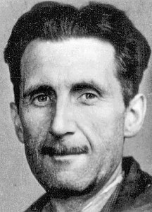 Fotot på George Orwells presslegitimation.