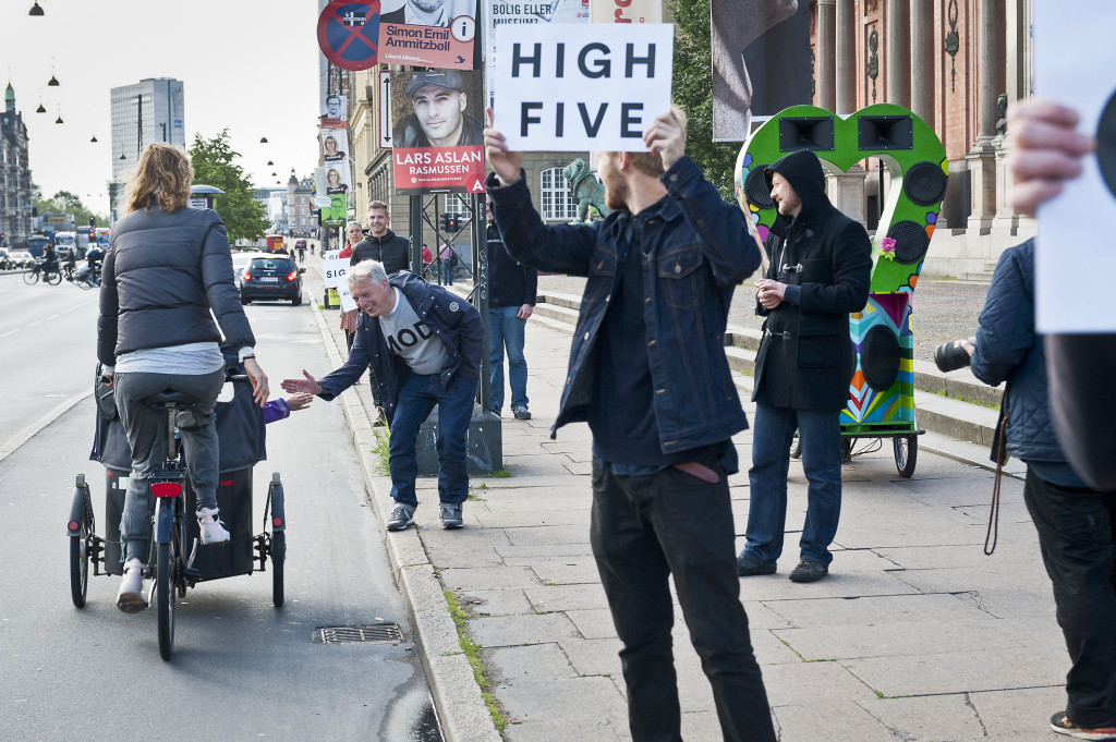 Uffe Elbæk och Alternativet i valrörelsen förra året. Foto: Ole Hein Pedersen.